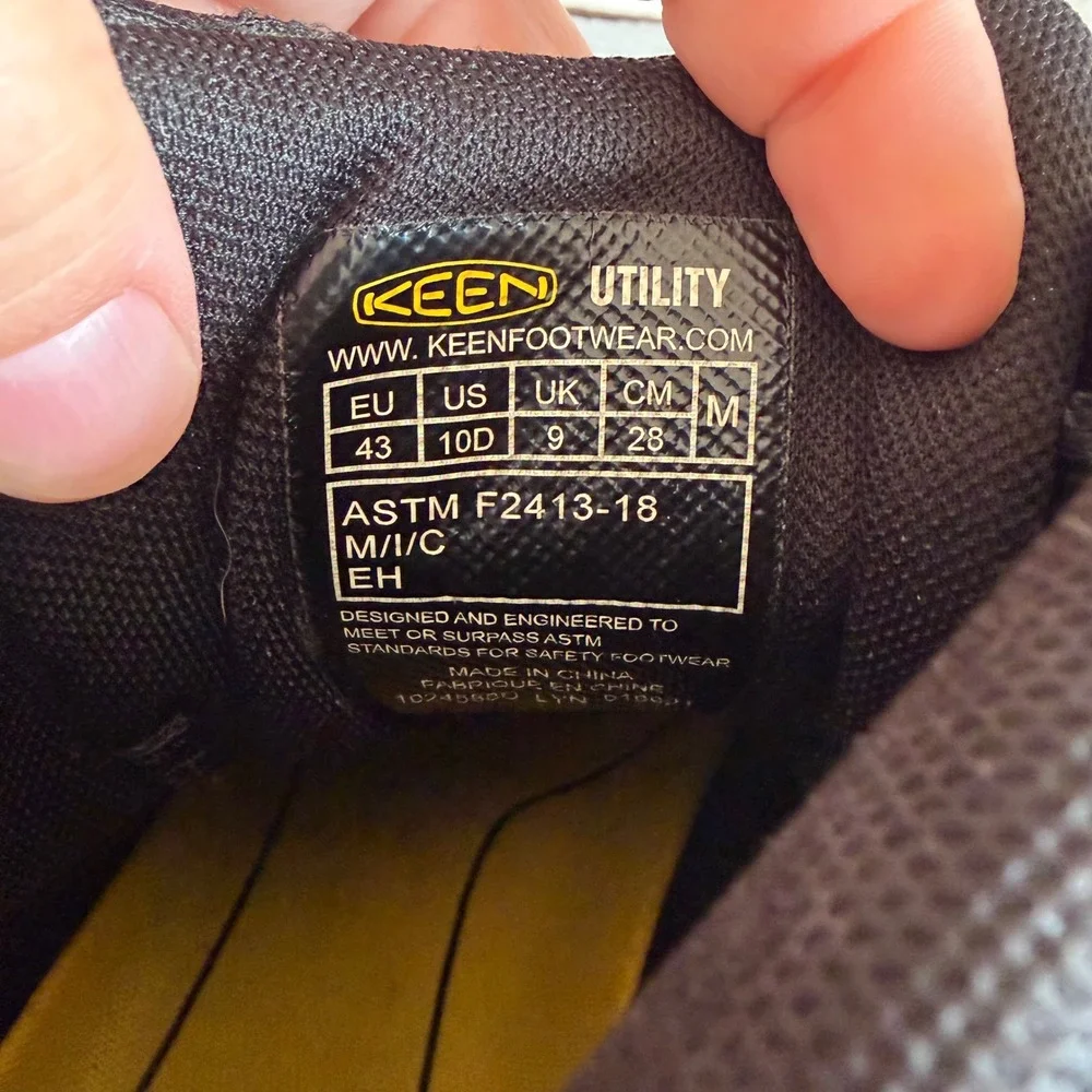Keen Utility Vista Energy Mid Work Boots Black Carbon Fiber Toe Mens 10D 1024580